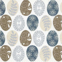 Serviettes de table, dim. 33x33 cm, Oeufs de Pâques à motifs, 20pièces [HOB-25326]
