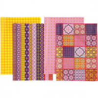 Papier découpage , feuille 25x35 cm,  17 gr, Rose, 8flles. ass. [HOB-254890]