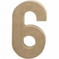 Chiffre, grand 6, 6, h: 20,5 cm, l: 11,5 cm, 1pièce, épaisseur 2,6 cm [HOB-26634]