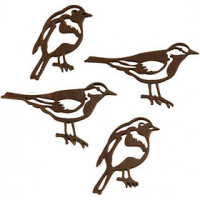 Silhouettes oiseaux , dim. 50x25 + 40x20  mm, épaisseur 1 mm, 10assortis [HOB-281491]