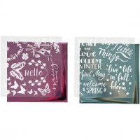 Deco Foil and transfer sheet, sheet 15x15 cm, 2x2 sheets, light blue, pink [HOB-283551]