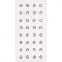 Rhinestones, D: 8 mm, 32 pcs, light red [HOB-283809]