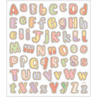 Stickers, sheet 15x16,5 cm,  55 pc, alphabet, 1sheet
