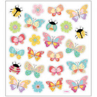 Stickers, sheet 15x16,5 cm,  24 pc, butterflies and ladybirds, 1sheet