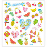 Stickers, sheet 15x16,5 cm,  35 pc, summer holiday, 1sheet