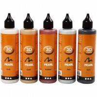 3D Liner - Assortiment, couleurs métalliques, 5x100ml [HOB-30385]