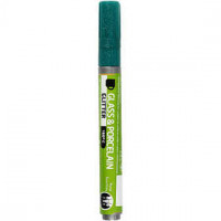 Marqueur pour verre et porcelaine, largeur de trait: 2-4 mm, vert foncé, pailleté - semi opaque, 1pièce [HOB-31309]