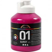 Peinture acrylique A-Color, rose, 01 - Brillante, 500ml [HOB-32020]