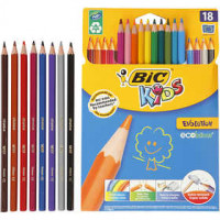 Crayons de couleur Evolution, mine: 3 mm, L: 17,5 cm, Couleurs assorties, hexagonal, 18pièces [HOB-37589]
