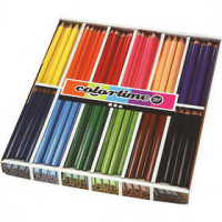 Crayons de couleur Colortime, mine: 5 mm, Couleurs assorties, Jumbo, 144pièces [HOB-38080]
