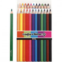 Crayons de couleur Colortime, mine: 5 mm, Couleurs assorties, Jumbo, 12pièces [HOB-38081]