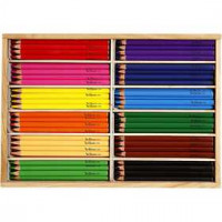 Crayons de couleur, mine: 5 mm, Couleurs assorties, Jumbo, 144pièces [HOB-38083]