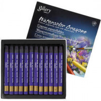 Crayons cire aquarellables, épaisseur 8 mm, L: 9,3 cm, violet (320), 12pièces [HOB-38321]