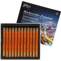 Crayons cire aquarellables, épaisseur 8 mm, L: 9,3 cm, burnt umber (328), 12pièces [HOB-38323]