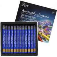 Crayons cire aquarellables, épaisseur 8 mm, L: 9,3 cm, ultra marine blue (339), 12pièces [HOB-38325]