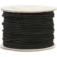 Cordon élastique, épaisseur 1 mm, noir, 25m [HOB-41033]