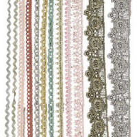 Rubans dentelle, l: 10-25 mm, Couleurs assorties, 12x3m [HOB-41090]