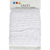 Ruban dentelle, l: 30 mm, blanc, 10m [HOB-41093]
