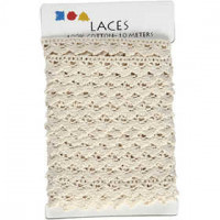 Ruban dentelle, l: 19 mm, blanc cassé, 10m [HOB-41095]