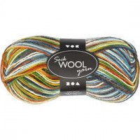 Pelote de laine pour chaussettes, L: 200 m, multicolore, 50gr [HOB-41316]