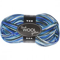Pelote de laine pour chaussettes, L: 200 m, harmonie bleu/turquoise, 50gr [HOB-41322]