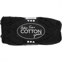 Cotton Yarn, L: 170 m, 8/4, 50 g, black [HOB-431310]