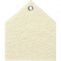 Forme en feutre, dim. 6,5x7,5 cm, épaisseur 3 mm, blanc cassé, Maison, 5pièces [HOB-45245]
