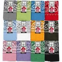 Bandanas imprimés, dim. 55x55 cm, Couleurs assorties, 12assortis [HOB-49753]