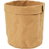 Sac de rangement en papier effet cuir, d: 11 cm, h: 12 , brun clair, 1pièce [HOB-49888]