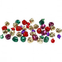 Clochettes assortiment, d: 10+14 mm, couleurs métalliques, 24assortis [HOB-500210]