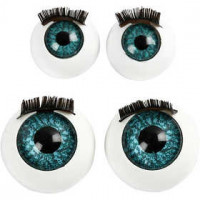 Grands yeux, dim. 12+17 mm, 100assortis [HOB-50085]