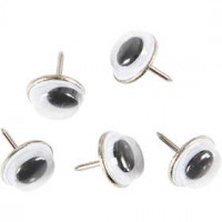 Yeux loucheurs, d: 10 mm, Avec aiguille, 25pièces [HOB-50103]
