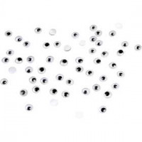 Yeux pupille mobile, d: 7 mm, non autocollants, 1000pièces [HOB-501071]