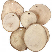 Disques en bois, d: 4-7 cm, épaisseur 5 mm, 25pièces [HOB-502290]