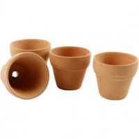 Pots de fleurs, d: 3,4 cm, h: 3,1 cm, 48pièces [HOB-50655]