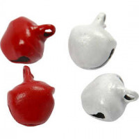Clochettes, d: 8 mm, rouge/blanc, 50assortis [HOB-510280]