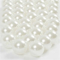 Perles plastique, dim. 12 mm, la taille du trou 1,2 mm, nacré, rond, 52gr, 60 pièce [HOB-51081]