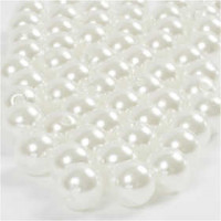 Perles plastique, dim. 10 mm, la taille du trou 1,2 mm, nacré, rond, 54gr, 130 pièce [HOB-51082]