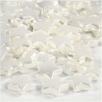 Perles plastique, dim. 13 mm, la taille du trou 1 mm, nacré, étoile, 34gr, 74 pièce [HOB-51088]