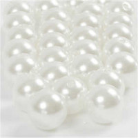 Perles plastique, dim. 13 mm, la taille du trou 1 mm, nacré, rond, 54gr, 38 pièce [HOB-51093]