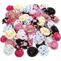 Mini-chapeaux, d: 4 cm, Couleurs assorties, 100assortis [HOB-51257]