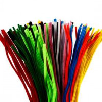 Fil chenille, épaisseur 6 mm, L: 45 cm, Couleurs assorties, 200assortis [HOB-51342]