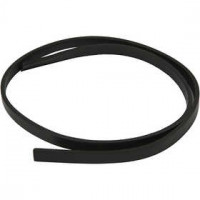 Ceinture type cuir, l: 10 mm, épaisseur 3 mm, noir, 1m [HOB-51493]
