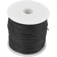 Ficelle coton, épaisseur 0,6 mm, noir, 100m [HOB-51511]