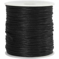 Ficelle coton, épaisseur 1 mm, noir, 100m [HOB-51514]