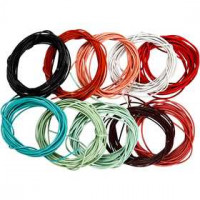 Corde de cuir - Assortiment, épaisseur 1 mm, Couleurs assorties, 10x3m [HOB-51525]