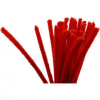 Fil chenille, épaisseur 9 mm, L: 30 cm, rouge, 25pièces [HOB-51603]