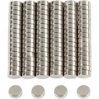 Aimants puissants, d: 5 mm, épaisseur 2 mm, 100pièces [HOB-51791]