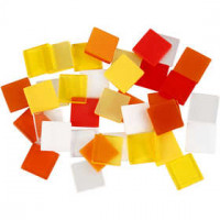 Mini-mosaïques, dim. 10x10 mm, épaisseur 2 mm, harmonie rouge/orange, 25gr [HOB-51923]