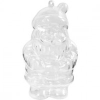 Boule St Nicolas, St Nicolas, h: 13,5 cm, transparent, 2pièces [HOB-52128]